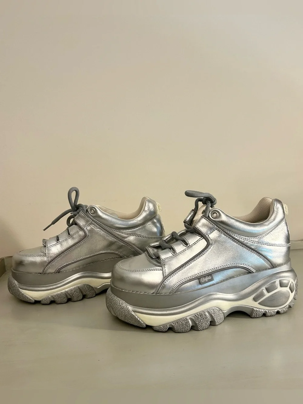 Buffalo London Silver Platform Sneakers